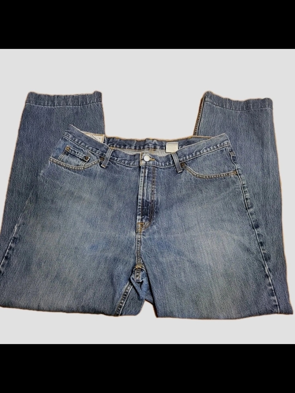 John B Stetson 1520 Straight Leg Western Cowboy Jeans Mens 38x36 Med Wash Denim